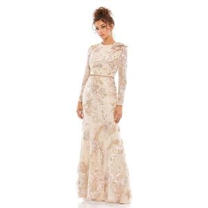 Mac Duggal 11174 NWT FLORAL EMBROIDERED LACE TRUMPET GOWN